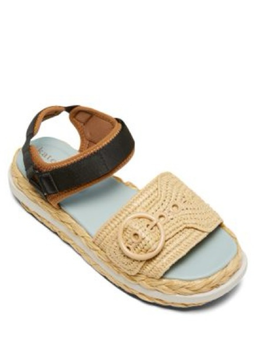 Kate Spade 6 - 6.5  Raffia Platform Chunky Sandal Neutral Preppy Sporty Casual